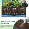 Giantex Raised Garden Bed with Trellis, 58” Tall PE Rattan Planter Box w/Liner & Drainage, Metal Frame Privacy Screen for Vertical Climbing Plants, Vegetables & Flowers, Patio Balcony Gardening(Brown)