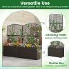 Giantex Raised Garden Bed with Trellis, 58” Tall PE Rattan Planter Box w/Liner & Drainage, Metal Frame Privacy Screen for Vertical Climbing Plants, Vegetables & Flowers, Patio Balcony Gardening(Brown)
