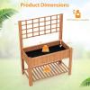 Giantex Raised Garden Bed with Trellis, Wooden Elevated Planter Box with Legs, Drainage Holes for Climbing Plants Vines Vegetables Flowers Herbs, Outdoor Horticulture Planter for Patio Yard (Brown)(Brown、)
