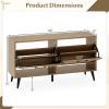 Giantex Rattan Shoe Storage Bench with 2 Flip Drawers, 40″ W Entryway Bench with Storage, Adjustable Shelves, Wooden Shoe Cabinet for Entry Way, Hallway, Foyer, Living Room