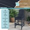 Giantex Set of 2 HDPE Outdoor Bar Stools, All Weather Tall Adirondack Chair with Armrest, Footrest, Load 360Lbs, Counter Height Bar Stool for Patio, Garden, Yard, Indoor Or Outdoor Use (Turquoise)(Navy)