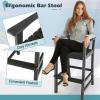 Giantex Set of 2 HDPE Outdoor Bar Stools, All Weather Tall Adirondack Chair with Armrest, Footrest, Load 360Lbs, Counter Height Bar Stool for Patio, Garden, Yard, Indoor Or Outdoor Use (Turquoise)(Black)