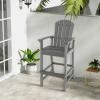 Giantex Set of 2 HDPE Outdoor Bar Stools, All Weather Tall Adirondack Chair with Armrest, Footrest, Load 360Lbs, Counter Height Bar Stool for Patio, Garden, Yard, Indoor Or Outdoor Use (Turquoise)(Grey)