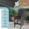 Giantex Set of 2 HDPE Outdoor Bar Stools, All Weather Tall Adirondack Chair with Armrest, Footrest, Load 360Lbs, Counter Height Bar Stool for Patio, Garden, Yard, Indoor Or Outdoor Use (Turquoise)(Black)