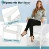 Giantex Set of 2 HDPE Outdoor Bar Stools, All Weather Tall Adirondack Chair with Armrest, Footrest, Load 360Lbs, Counter Height Bar Stool for Patio, Garden, Yard, Indoor Or Outdoor Use (Turquoise)(White)