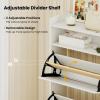Giantex Shoe Cabinet with 2 Flip Drawers, Freestanding Narrow Shoe Organizer Cabinet with 2 Open Shelves, Slim Shoe Storage Cabinet for Entryway, Hallway, Foyer, White