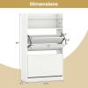 Giantex Shoe Cabinet with 2 Flip Drawers, Freestanding Narrow Shoe Organizer Cabinet with 2 Open Shelves, Slim Shoe Storage Cabinet for Entryway, Hallway, Foyer, White