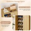 Giantex Shoe Cabinet with Doors, 6-Tier 20 Pair Wooden Shoe Rack Organizer Cabinet with Removable Shelves, 48″ Tall Modern Shoe Storage Cabinet for Entryway, Closet, Hallway, Living Room