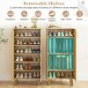 Giantex Shoe Cabinet with Doors, 6-Tier 20 Pair Wooden Shoe Rack Organizer Cabinet with Removable Shelves, 48″ Tall Modern Shoe Storage Cabinet for Entryway, Closet, Hallway, Living Room
