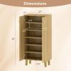 Giantex Shoe Cabinet with Doors, 6-Tier 20 Pair Wooden Shoe Rack Organizer Cabinet with Removable Shelves, 48″ Tall Modern Shoe Storage Cabinet for Entryway, Closet, Hallway, Living Room