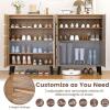 Giantex Shoe Cabinet with Louvered Doors, 4-Tier Farmhouse Shoe Rack Cabinet with Adjustable Shelves & Vent Holes, Wooden Shoe Storage Cabinet for Entryway, Hallway, Closet, Bedroom(29.5″ x 14″ x 37.5″)