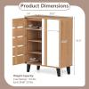 Giantex Shoe Cabinet with Louvered Doors, 4-Tier Farmhouse Shoe Rack Cabinet with Adjustable Shelves & Vent Holes, Wooden Shoe Storage Cabinet for Entryway, Hallway, Closet, Bedroom(29.5″ x 14″ x 37.5″)