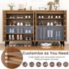 Giantex Shoe Cabinet with Louvered Doors, 4-Tier Farmhouse Shoe Rack Cabinet with Adjustable Shelves & Vent Holes, Wooden Shoe Storage Cabinet for Entryway, Hallway, Closet, Bedroom(24″ x 13″ x 28″)
