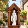 Giantex St. Francis Garden Statue with Bird Feeder, 24.5” Outdoor Saint Francis Statue with Animals, Weather-Resistant Magnesium Oxide Religious Sculpture for Garden Patio Prayer Catholic Yard Decor(Virgin Mary – Blessing)