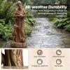 Giantex St. Francis Garden Statue with Bird Feeder, 24.5” Outdoor Saint Francis Statue with Animals, Weather-Resistant Magnesium Oxide Religious Sculpture for Garden Patio Prayer Catholic Yard Decor(Saint Francis – with Animals)