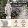 Giantex St. Francis Garden Statue with Bird Feeder, 24.5” Outdoor Saint Francis Statue with Animals, Weather-Resistant Magnesium Oxide Religious Sculpture for Garden Patio Prayer Catholic Yard Decor(Virgin Mary – Blessing)