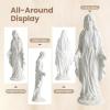 Giantex Virgin Mary Garden Statue 29.5″, Blessed Mother Outdoor Religious Statue with Serpent, Weather-Resistant MgO Catholic Yard Decor for Lawn, Patio, Prayer Garden & Memorial, Distressed Ivory