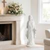 Giantex Virgin Mary Garden Statue 29.5″, Blessed Mother Outdoor Religious Statue with Serpent, Weather-Resistant MgO Catholic Yard Decor for Lawn, Patio, Prayer Garden & Memorial, Distressed Ivory