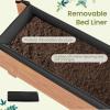 Giantex Wood Raised Garden Bed, Rectangular Planter Box w/Drainage Hole, Removable Liner for Growing Vegetable Flower Herb, Indoor Outdoor Plant Container for Backyard Deck Balcony, 36″x7″x7″
