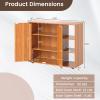 Giantex Wood Shoe Cabinet with Doors, Freestanding Shoe Rack Cabinet with 3-Level Adjustable Open Shelves, Modern Wooden Shoe Storage Cabinet for Entryway, Hallway, Closet, Living Room (Natural)(Natural)