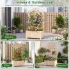 Giantex Wooden Raised Garden Bed with Arched Trellis, 48” Fir Wood Outdoor Elevated Planter Box Privacy Screen with Drainage Holes, Vertical Garden Bed for Climbing Plants, Patio Balcony Backyard(Natural)