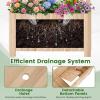 Giantex Wooden Raised Garden Bed with Arched Trellis, 48” Fir Wood Outdoor Elevated Planter Box Privacy Screen with Drainage Holes, Vertical Garden Bed for Climbing Plants, Patio Balcony Backyard(Natural)