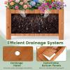 Giantex Wooden Raised Garden Bed with Arched Trellis, 48” Fir Wood Outdoor Elevated Planter Box Privacy Screen with Drainage Holes, Vertical Garden Bed for Climbing Plants, Patio Balcony Backyard(Orange)