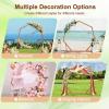 Giantex Wooden Wedding Arch, 87″ Wood Wedding Arbor Backdrop Stand with Ground Stakes, Rustic Decorative Arch for Wedding Ceremony, Party, Garden, Balloon & Floral Decorations(Heptagon)
