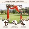 Giantex Wooden Wedding Arch, 87″ Wood Wedding Arbor Backdrop Stand with Ground Stakes, Rustic Decorative Arch for Wedding Ceremony, Party, Garden, Balloon & Floral Decorations(Rectangular)