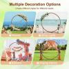 Giantex Wooden Wedding Arch, 87″ Wood Wedding Arbor Backdrop Stand with Ground Stakes, Rustic Decorative Arch for Wedding Ceremony, Party, Garden, Balloon & Floral Decorations(Round)