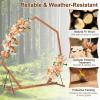 Giantex Wooden Wedding Arch, 87″ Wood Wedding Arbor Backdrop Stand with Ground Stakes, Rustic Decorative Arch for Wedding Ceremony, Party, Garden, Balloon & Floral Decorations(Heptagon)