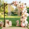 Giantex Wooden Wedding Arch, 87″ Wood Wedding Arbor Backdrop Stand with Ground Stakes, Rustic Decorative Arch for Wedding Ceremony, Party, Garden, Balloon & Floral Decorations(Rectangular)