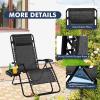 Giantex Zero Gravity Reclining Chair, Outdoor Patio Recliner with Cup Holder & Removable Pillow, Adjustable Backrest, Indoor Lounge Chair for Backyard, Garden, Poolside (Brown)(Grey)