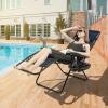 Giantex Zero Gravity Reclining Chair, Outdoor Patio Recliner with Cup Holder & Removable Pillow, Adjustable Backrest, Indoor Lounge Chair for Backyard, Garden, Poolside (Brown)(Navy)