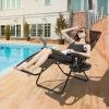 Giantex Zero Gravity Reclining Chair, Outdoor Patio Recliner with Cup Holder & Removable Pillow, Adjustable Backrest, Indoor Lounge Chair for Backyard, Garden, Poolside (Brown)(Brown)