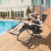 Giantex Zero Gravity Reclining Chair, Outdoor Patio Recliner with Cup Holder & Removable Pillow, Adjustable Backrest, Indoor Lounge Chair for Backyard, Garden, Poolside (Brown)(Grey)