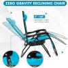 Giantex Zero Gravity Reclining Chair, Outdoor Patio Recliner with Cup Holder & Removable Pillow, Adjustable Backrest, Indoor Lounge Chair for Backyard, Garden, Poolside (Brown)(Blue)