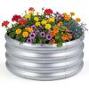 Giantex 2 Pack 4 x 2 x 2 FT Galvanized Raised Garden Bed, Rectangular Metal Planter Box with Open-Ended Base for Sapling Vegetable Flower Fruit, Outdoor Plant Container Kit for Patio & Lawn, Sliver(1)