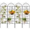 Giantex 2 Packs 86″x20″ Metal Garden Trellis for Outdoor Climbing Plants, Heavy-Duty Plant Support for Vine Rose Vegetable Flower, Rustproof Black Metal Coating Patio Trellis Arch Decorative Fence(71″x20″-4 Panel)