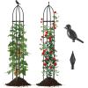 Giantex 2-Pack Tomato Cages, 78” PE-Coated Metal Garden Obelisk Trellis for Climbing Plants, Rustproof Plant Cage & Supports w/Adjustable Height, Support Stand for Vine Jasmine Rose Tomato