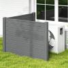 Giantex 2-Panel Air Conditioner Fence, 48”W x 45”H Wood-Grain Outdoor Privacy Screen with Stakes, AC Unit & Trash Can Enclosure, Decorative HDPE Panels for Garden, Lawn, Pool Pump, Espresso(Gray)