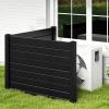 Giantex 2-Panel Air Conditioner Fence, 48”W x 45”H Wood-Grain Outdoor Privacy Screen with Stakes, AC Unit & Trash Can Enclosure, Decorative HDPE Panels for Garden, Lawn, Pool Pump, Espresso(Black)