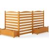Giantex 3-Panel Air Conditioner Fence with Planter Box, 40”H No-Dig Wooden Privacy Screen for AC Unit, Trash Can & Pool Equipment Enclosure, Slatted Outdoor Garden Fence for Patio, Backyard(3 Panels (34″W x 40″H))