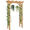 Giantex 7.5FT Wood Garden Arbor Trellis, Wooden Wedding Arch for Ceremony Party, Outdoor Archway Pergola for Climbing Plants, Pathway, Yard, Garden Decor, Easy Assembly (Honey Brown, 63”W x 90”H)(Honey Brown)
