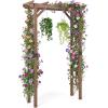 Giantex 7.5FT Wood Garden Arbor Trellis, Wooden Wedding Arch for Ceremony Party, Outdoor Archway Pergola for Climbing Plants, Pathway, Yard, Garden Decor, Easy Assembly (Honey Brown, 63”W x 90”H)(Dark Brown)
