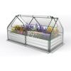 Giantex Galvanized Steel Raised Garden Bed with Mini Greenhouse, Outdoor Metal Planter Box Kit with Large Roll-up PVC Cover, 71″x 35.5″x 36″ Planter Raised Bed for Growing Flower Herb Vegetable Fruit(Silver)