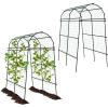 Giantex Garden Arch Trellis for Climbing Plants, 7.5 FT Heavy-Duty Cucumber Trellis with PE-Coated Steel Frame, Rust-Resistant Archway for Raised Bed, Outdoor Vegetable & Vine Support(2)