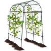 Giantex Garden Arch Trellis for Climbing Plants, 7.5 FT Heavy-Duty Cucumber Trellis with PE-Coated Steel Frame, Rust-Resistant Archway for Raised Bed, Outdoor Vegetable & Vine Support(1)