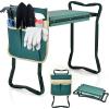 Giantex Garden Kneeler & Seat, Folding Gardening Stool, Portable Garden Bench with EVA Foam Pad, Heavy-Duty Metal Frame, Gardening Gift for Women Men Seniors (Holds 330 LBS) (with 1 Bags)(Green)