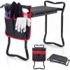 Giantex Garden Kneeler & Seat, Folding Gardening Stool, Portable Garden Bench with EVA Foam Pad, Heavy-Duty Metal Frame, Gardening Gift for Women Men Seniors (Holds 330 LBS) (with 1 Bags)(Black)